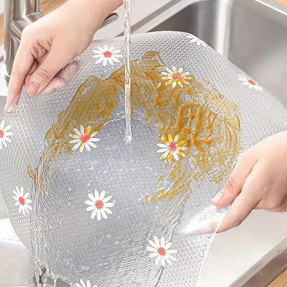 1 Roll Daisy Shelf Liner Kitchen Cabinet Pad Paper Non-Slip Refrigerator Liner Waterproof Fridge Pad Cupboard Mat Drawer Liner