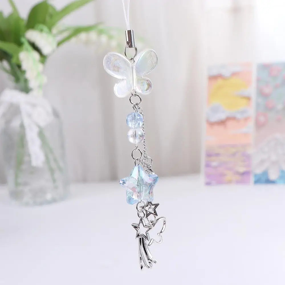 Sweet Girl Y2K Phone Pendant Phonestraps Phone Charms Phone Chain Butterfly Backpack Ornament Phone Lanyard Keyring Jewelry