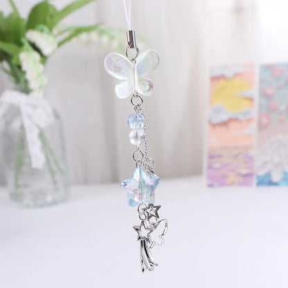 Sweet Girl Y2K Phone Pendant Phonestraps Phone Charms Phone Chain Butterfly Backpack Ornament Phone Lanyard Keyring Jewelry