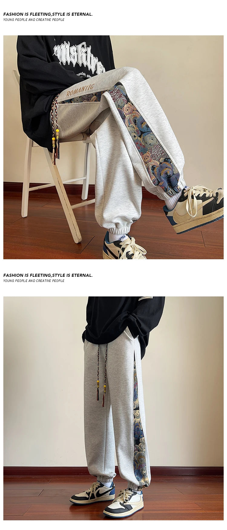 2025 Men Pants Streetwear Sweatpants Joggers Hip Hop Loose Harajuku Trousers