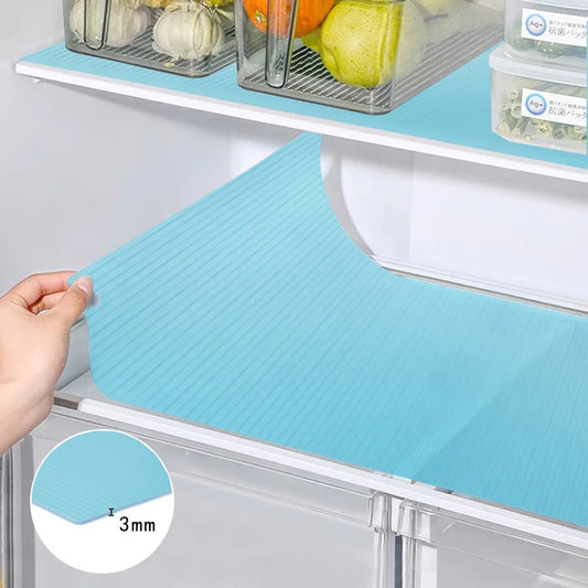Silicone Refrigerator Liner Square Drawer Mat anti-slip Anti-mildew Refrigerator Compartment Protection Cuttable Mat