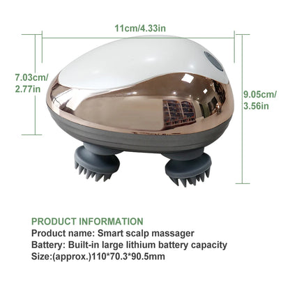 Electric Scalp Massager Heads Scalp Kneading Vibrating Device 6 Modes for Hair Growth Stress Relax Waterproof Massageador