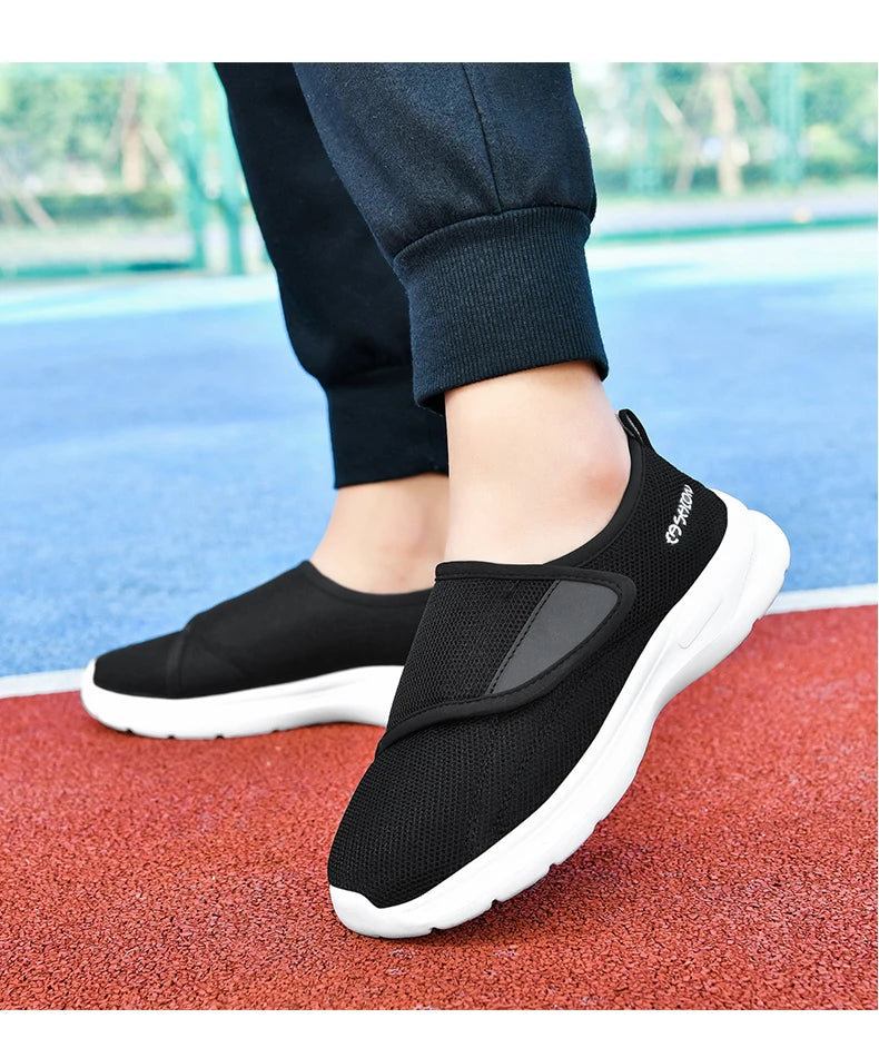 Diabetic Shoes for Men Wide Width Walking Shoes Slip-On Orthopedic Shoes for Swollen Feet Foot Pain Relief Cushion Sneakers