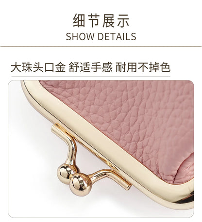 Women Wallets RFID Blocking Bank Card Purse Cowhide Leather Card Holder Mini Credit Coin Case Compact EDC Wallet