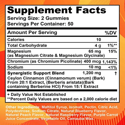 Berberine Gummies - Promotes Healthy Cholesterol and Aids Cardiovascular Function Gastrointestinal Function Antioxidant