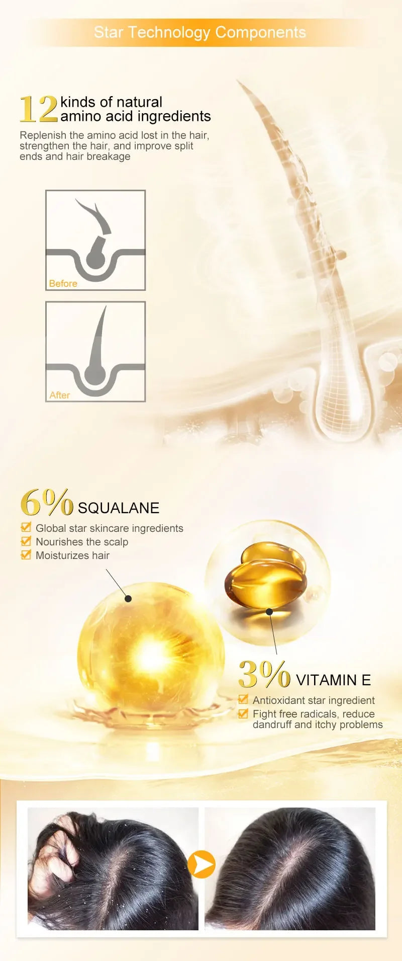 PURC Hair Serum Smoothing Soften Repair Frizz Damaged Hair Anti-Dandruff Scalp Treatment Products Hair Care Morocco Argan Oil