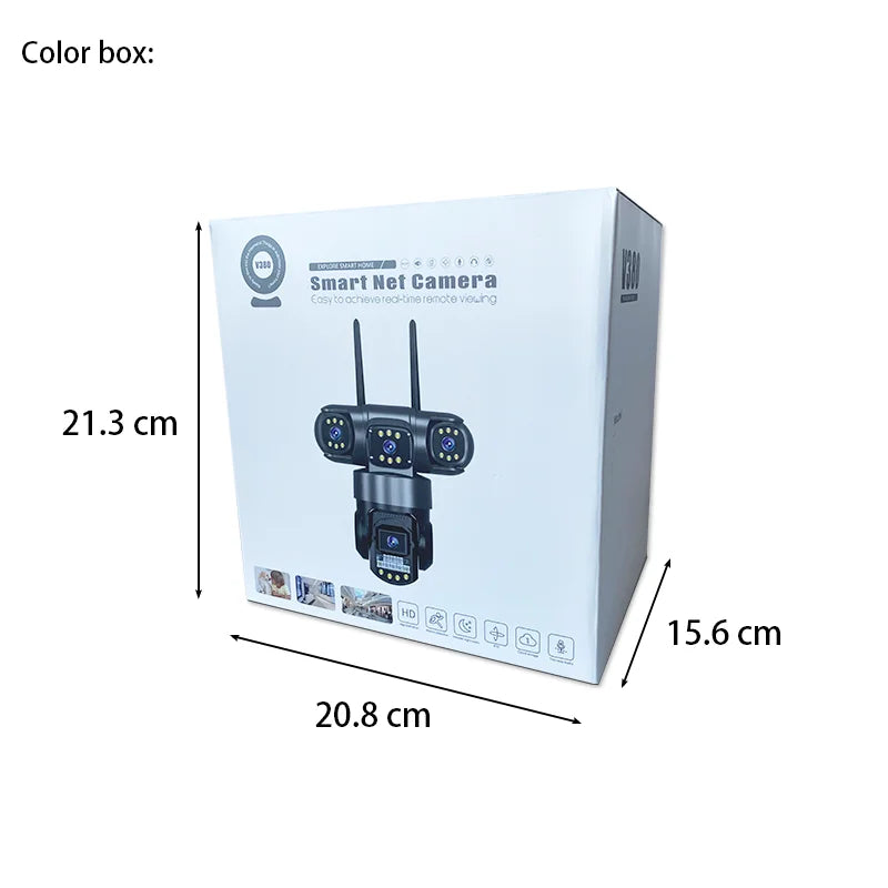 CCTV 3 Lens Video Surveillance Camera Wifi Network Camera 4G SIM Card Wireless 360 Monitor Outdoor Waterproof Security Cameras