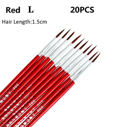 10/20pcs Art Supplies Nylon Hand Painted Drawing Hook Line Pen Paint Painting Brush