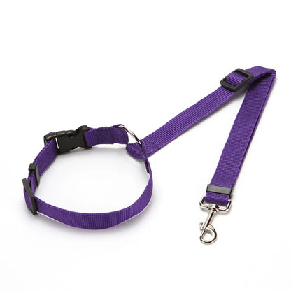 Car Seat Belt for Dogs, Two-in-one Nylon Leashes Backseat Safety Belt, Adjustable Dogs Harness Collar, Pet Accessories