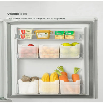 Plastic Refrigerator Organizer Bin Stackable Door Organizer Food Fresh Box Pantry Container Transparent Bins Shelf Basket