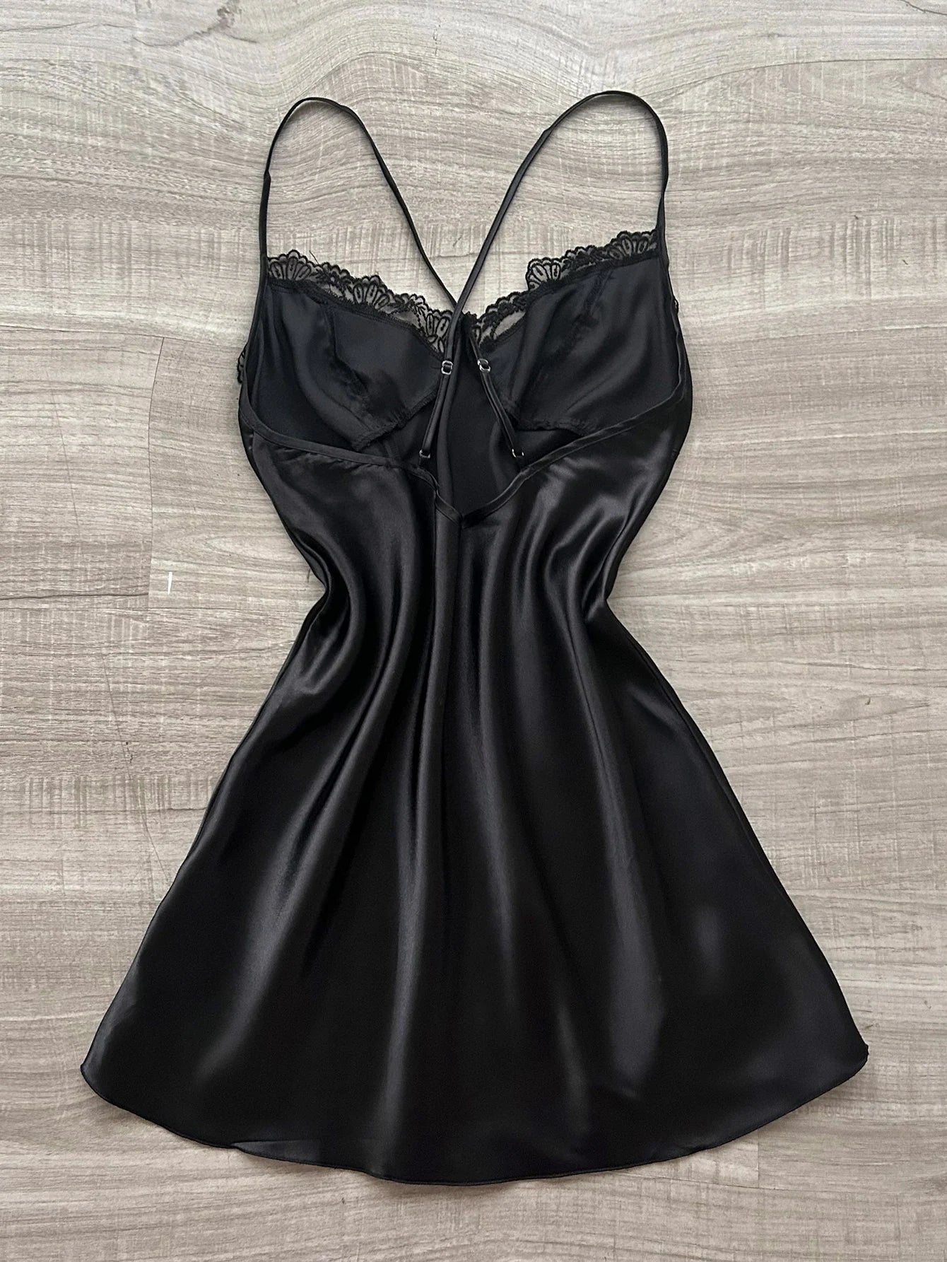 The latest women's satin nightdress V-neck with lace slit design comfortable sexy ladies pajamas