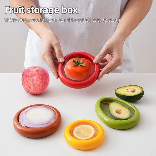 Reusable Food Saver Box Half Cut Fruit Freshing Retractable Film Storage Container Fruit Preservation Seal Cover Kitchen Tools