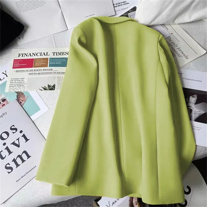 Office Lady Elegant Single Button Blazer Women New Autumn Long Sleeve Slim Jackets Casual Chic Tops Coats Outerwears Female