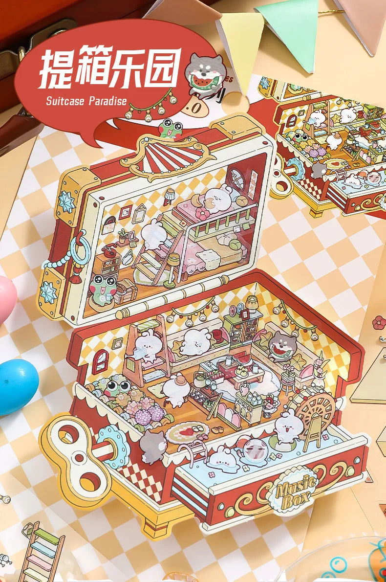 Creative Design Landscaping Sticker for Student Cute Cartoon Magic 3D Stack Scene Scrapbook Sticker Sweet Student Supplies