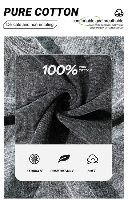 Vintage Water Washing T Shirts Wow Wow Fun Black Cat Tops Casual Hip Hop Short Sleeve Men Women Clothing Cotton Couple Tops