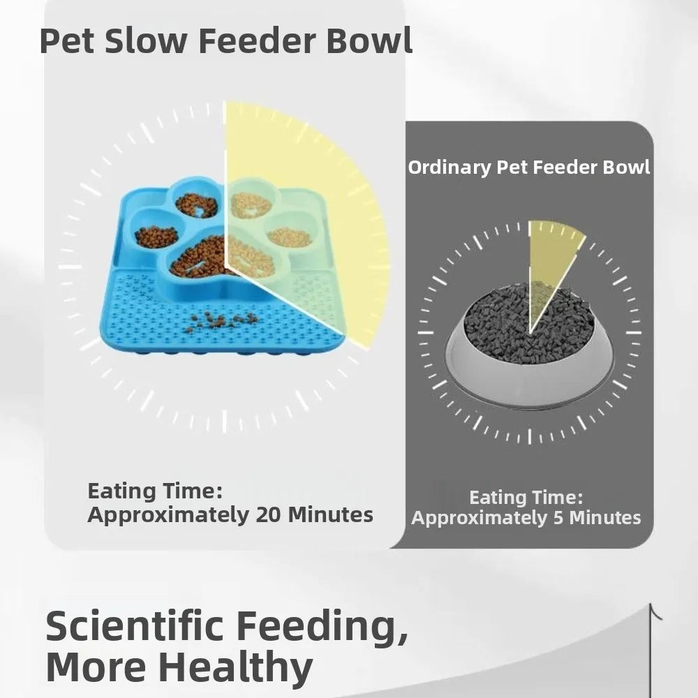 Multi-use Silicone Pet Slow Feeder Bowl Non-slip Portable Pet Canning Lick Tray Choke-proof Cat Food Bowl Food Container