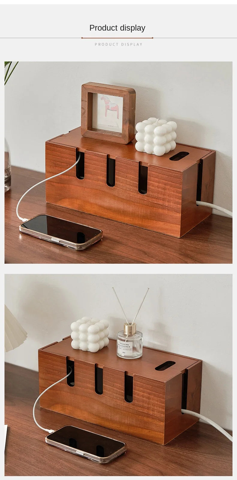 Router cable storage box Cable board socket Mobile phone charging arrangement storage box desktop power cable collection box