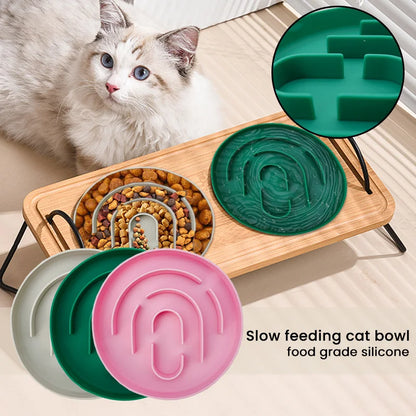 Pet Slow Feeder Bowl Cat Dog Silicone Non slip Slower Food Feeding Dishes Durable Pet Bowl for Large Medium Small Dogs Puppy