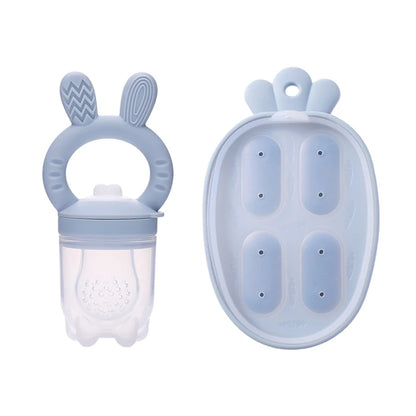 Bunny Animal Design Fruit Feeder Set Breast Milk Freezer Tray Food Soup Silicone Vegetable Feeder Nursing Toddler Teething Toy