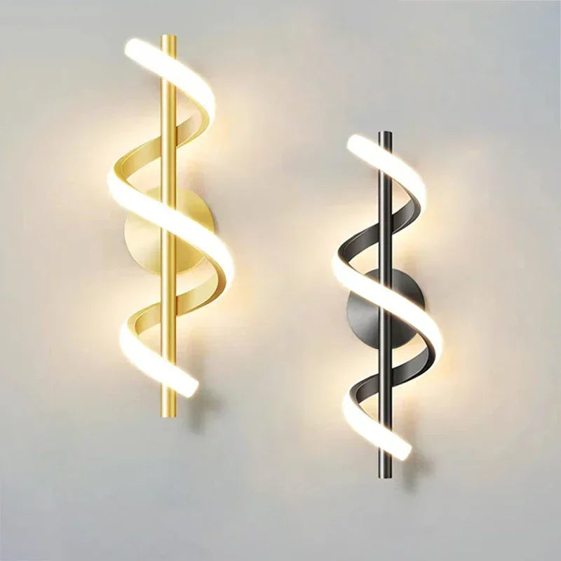 Modern LED Wall Lamp Black Gold Decorative Lighting Living Room Corridor Indoor Fixtures  Minimalist