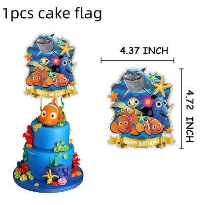 Finding Nemo Birthday Party Decoration Children Party Balloons Disposable Tableware Plates Napkins Cup Tablecloth Party Supplies