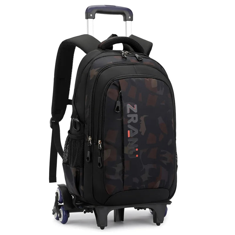 School Rolling backpack bag School Bags with wheels Student wheeled Backpacks for boys Children School Trolley Bag Waterproof
