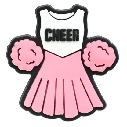Cute Cheerleading Shoe Charms Decoration for Crocs Pin Accessories Charms Bracelet Wristband DIY Shoe Party Gifts