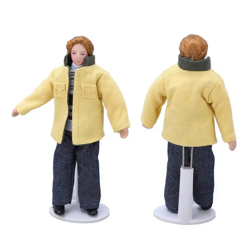 Doll House Servant 1:12 Doll House Miniature Turnable Ceramic Victorian Servant Toy Decoration with Stand