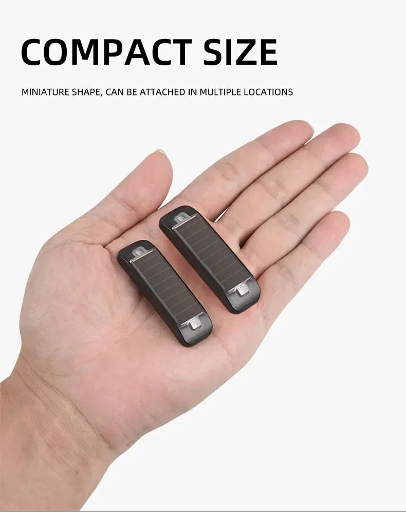 Car solar charging, grille light, night riding, anti rear end collision, motorcycle, electric vehicle, universal flashing warnin