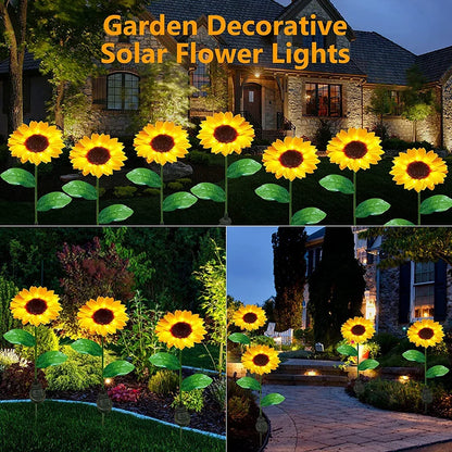 Simulated Outdoor Solar Sunflowers Smart Sense Garden Lights Yard Wedding Thanksgiving Decor Light Waterproof LED Lawn Light