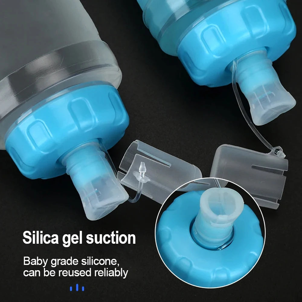 1PCS Soft Flask, Shrink As You Drink Soft Water Bottle for Hydration Pack, Folding Water Bottle Running,Hiking,Cycling,Climbing