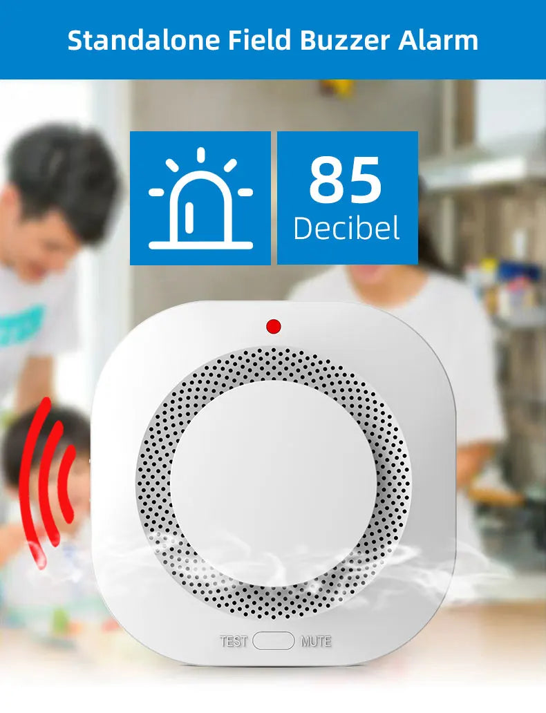 Independent Smoke Detector Sensor For Home Warehouse Security Smart Smoke Fire Alarm Replaceable Alarmas De Seguridad Para Casa