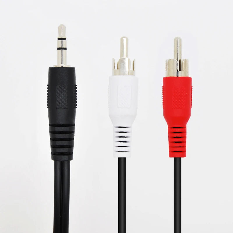 1.5M 3.5mm Jack to 2 RCA Audio Cables Stereo 3.5 mm Male to 2RCA Male Coaxial Aux Cable For TV Sound Laptop Mp3 Speakers