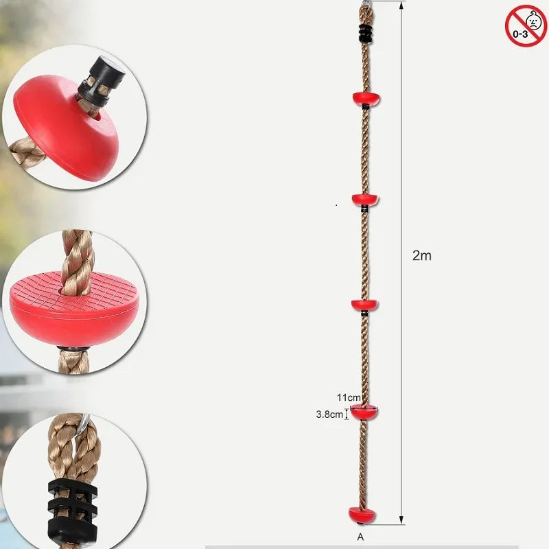 Kids Climbing Ropes Children Swing Disc Climbing Plastic Rope Kids Playground Equipment Outdoor Indoor Swing Fun Fitness Toys