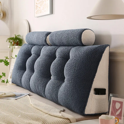 Headboard Pillow Lambswool Triangle Cushion Backrest Pain Relief Sofa Waist Cushion Wedge Sleeping Pillows for Bed Decorative 이불