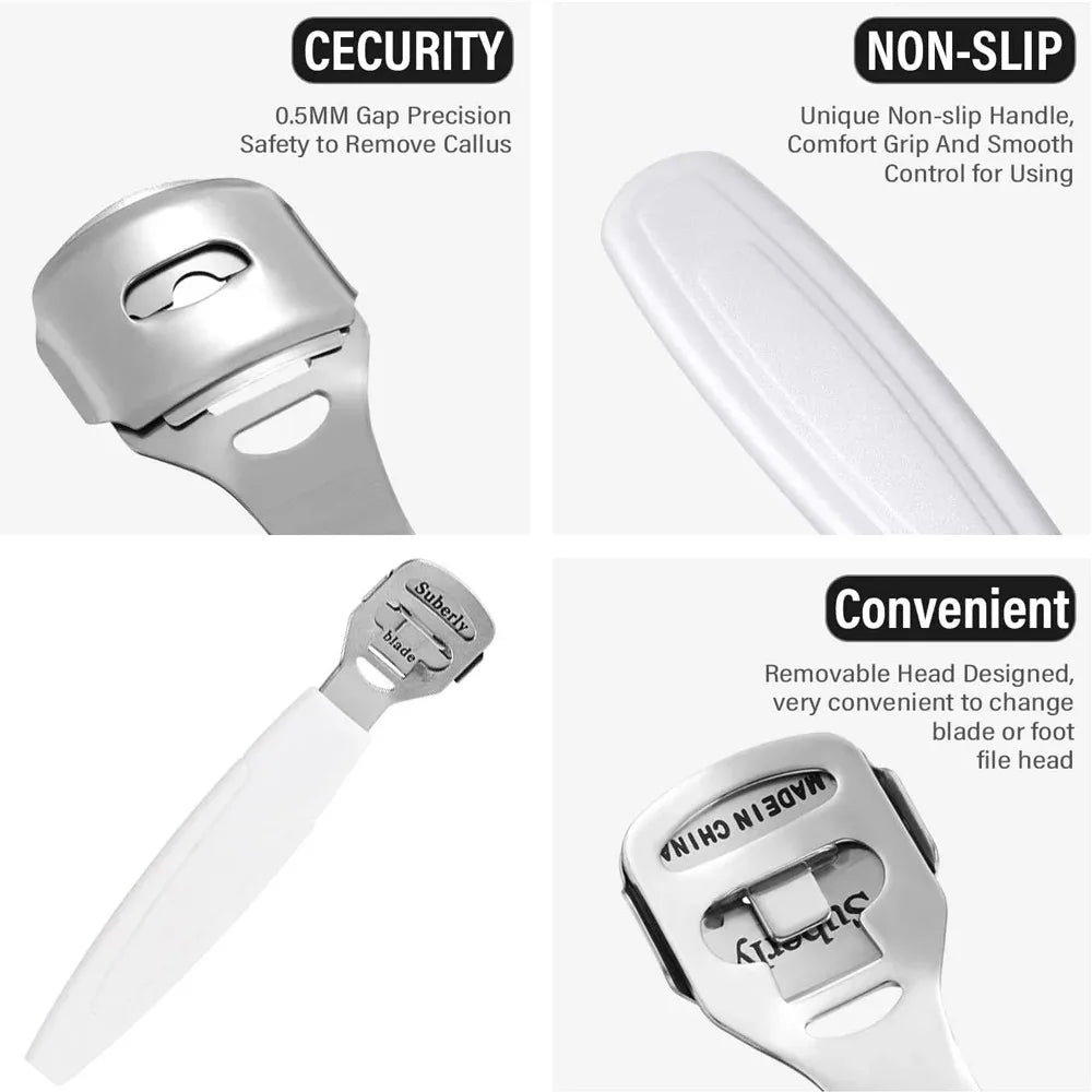 Pedicure Knife Tools for Feet Stainless Steel Foot Scrubber Dead Skin Remover 3/4/5Pcs Foot Scraper Knife Scraping Manicure Tool