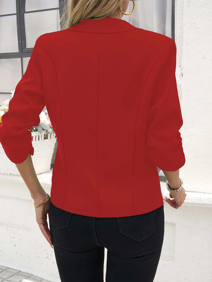 New Office Lady Suits Jacket Tops Formal Women's Seven Quarter Sleeved Suit Coats Casual Black Workwear Blazer Femme Clothing