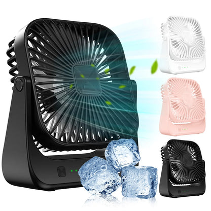 Mini Portable Fan,USB Desk Fan Table,Quiet 4 Speed Wind Personal Fan 360°Rotatable Head Standing Fans for Room Camping Hom