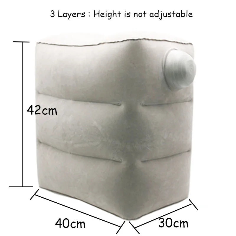 Inflatable Travel Pillow Foot Rest Kids Car Airplane Sleeping Bed Leg Support Height Adjustable Footrest Pillow for Long Trips