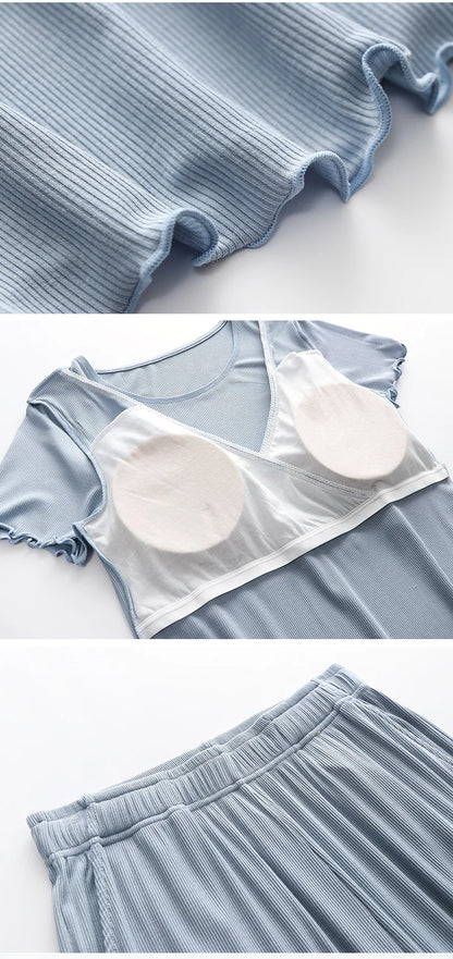Maternity Nursing Sleepwear Clothes Set Breastfeeding Nightwear for Pregnant Women Pregnancy Breast Feeding Pajamas Suits