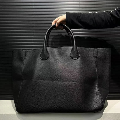 Ladies' fashionable vegan leather oversized handbag with large capacity, simple and versatile shopping bag