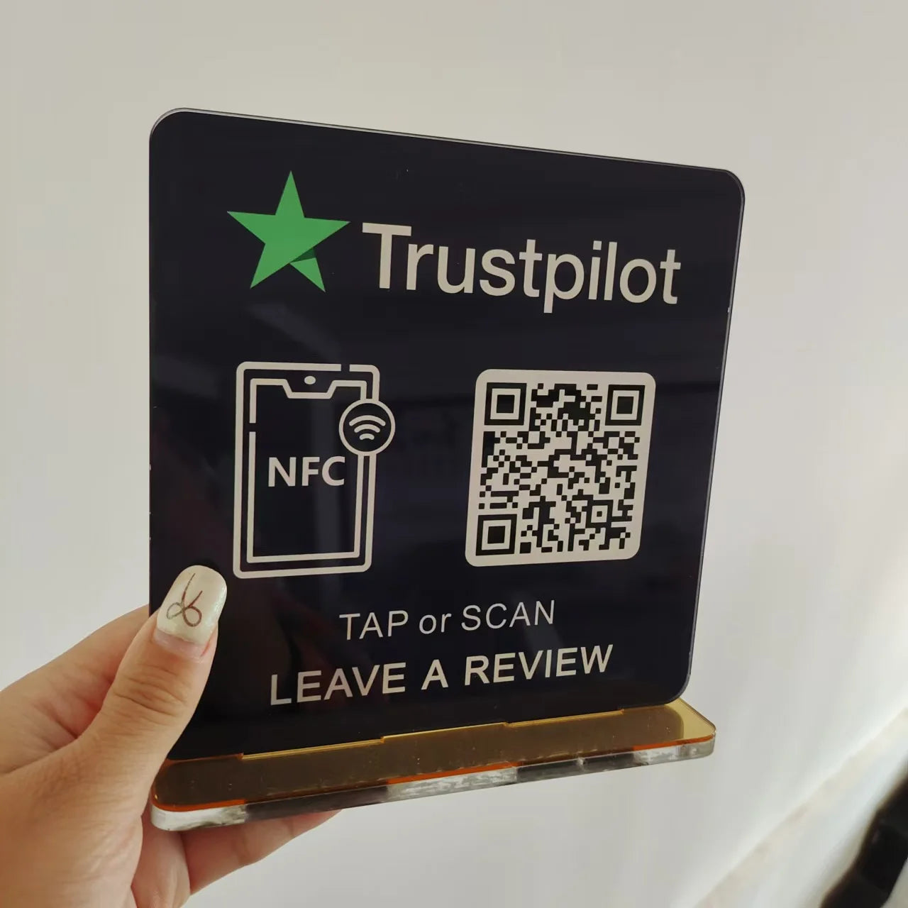 Review Us on Google Custom Google Review Sign With NFC Beauty Salon Business Decor Acrylic Google Review QR Code Sign