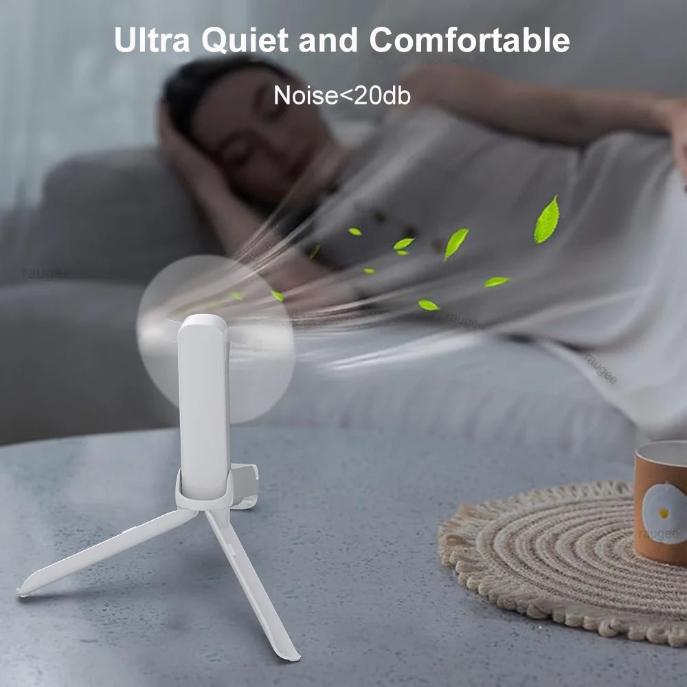 Portable Fan Mini Handheld Fan 3 in 1 Folding Fans 2000mAh USB Rechargeable 3 Speed with Phone Stand and Flashlight for Outdoor
