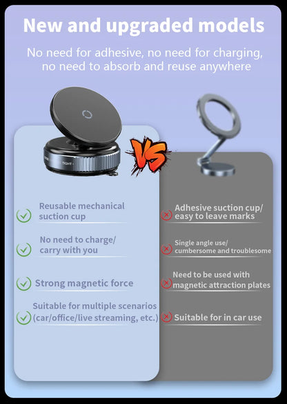 K009 Magnetic Car Mount Phone Holder Vacuum Adsorption 360° Rotation Super Strong Suction Bracket For Car Desk Bathroom 2025