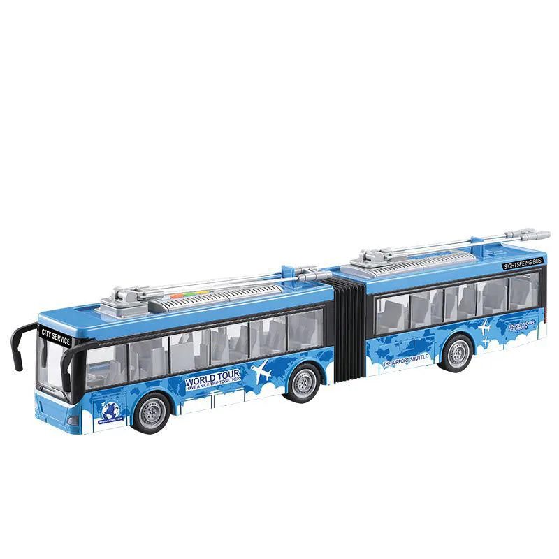 High-quality school bus toy car model large sound and light double-decker bus simulation car toy children's gift
