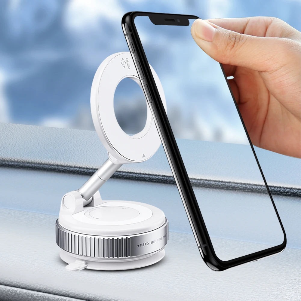 Magnetic Vacuum Adsorption Car Phone Mount Folding Mobile Phone Stand Foldable Car Navigation Holder for Car Kitchen Mirror