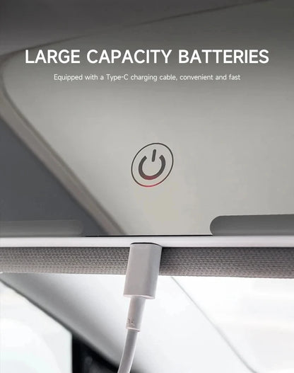 Car interior mirror, sun visor, LED high-definition makeup mirror, 3-mode touch screen adjustment,USBcharging,car makeup mirror