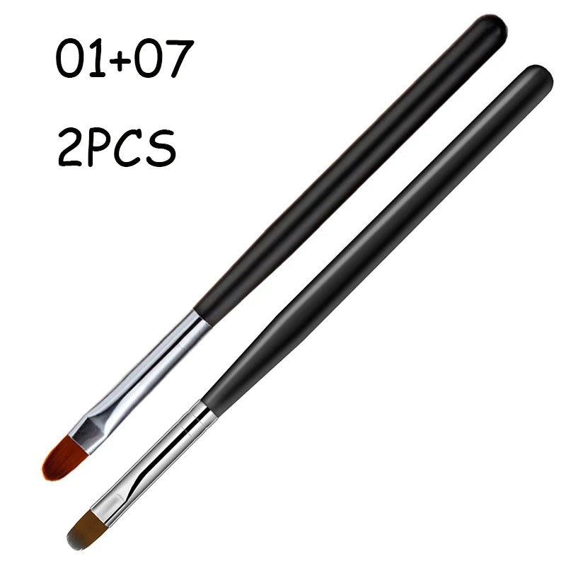 1-9PCS Nails Art Brush Pen 3D Tips Pattern Phototherapy Acrylic UV Gel Extension Builder Coating Painting Pen DIY Manicure Tools