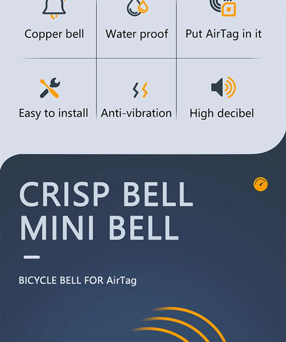 TWOOC Bicycle Bell for Apple AirTag | Holder Hidden in Bell | Bicycle Anti-Theft | Road Approved | Tool Included