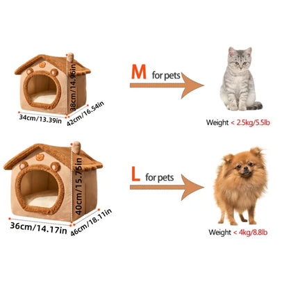 New Foldable Pet House Removable Washable Cat House Puppy Cave Sofa Pet Bed House For Extra Small Dogs And Small And Medium Cats